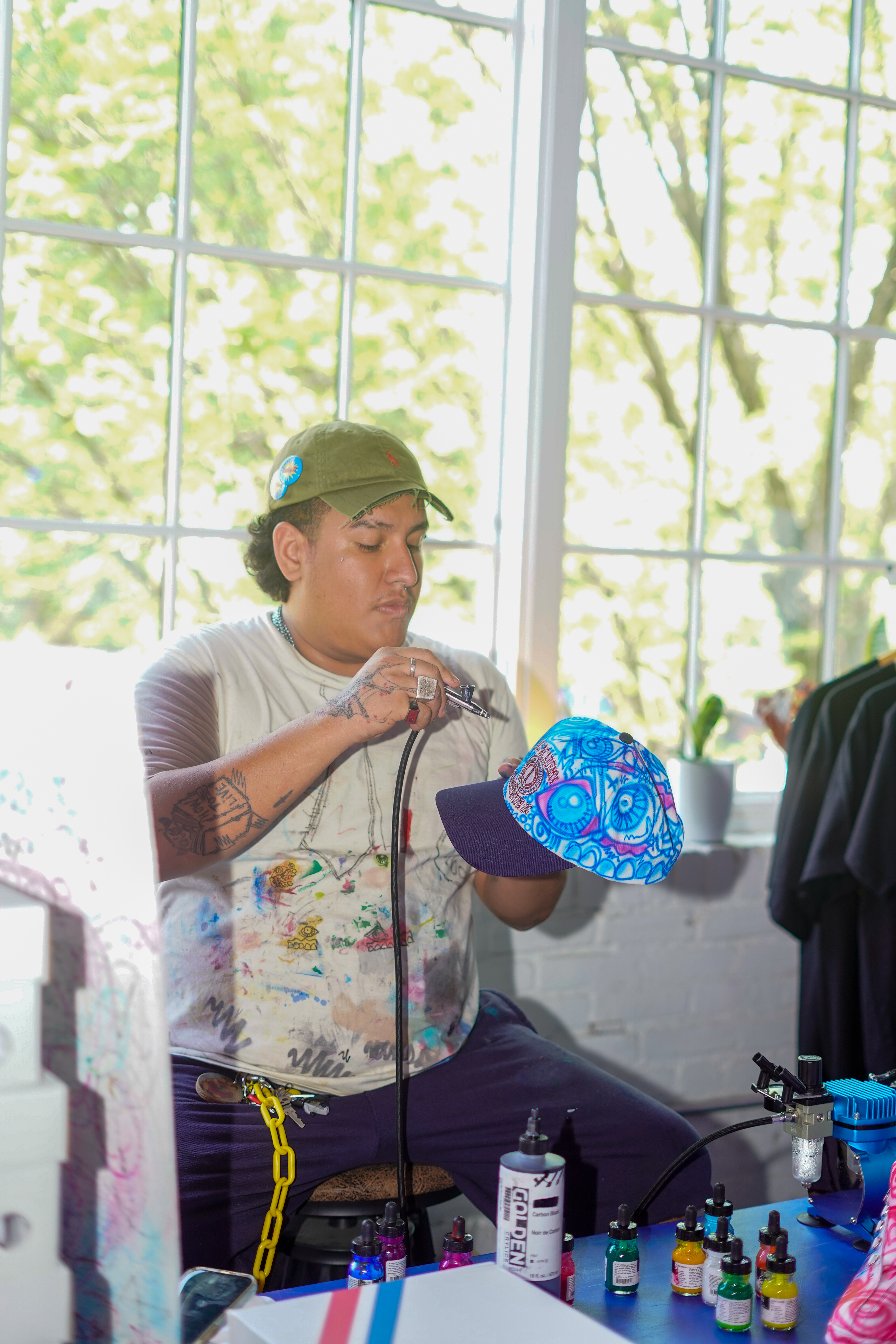 Streetwear fashion details at popup