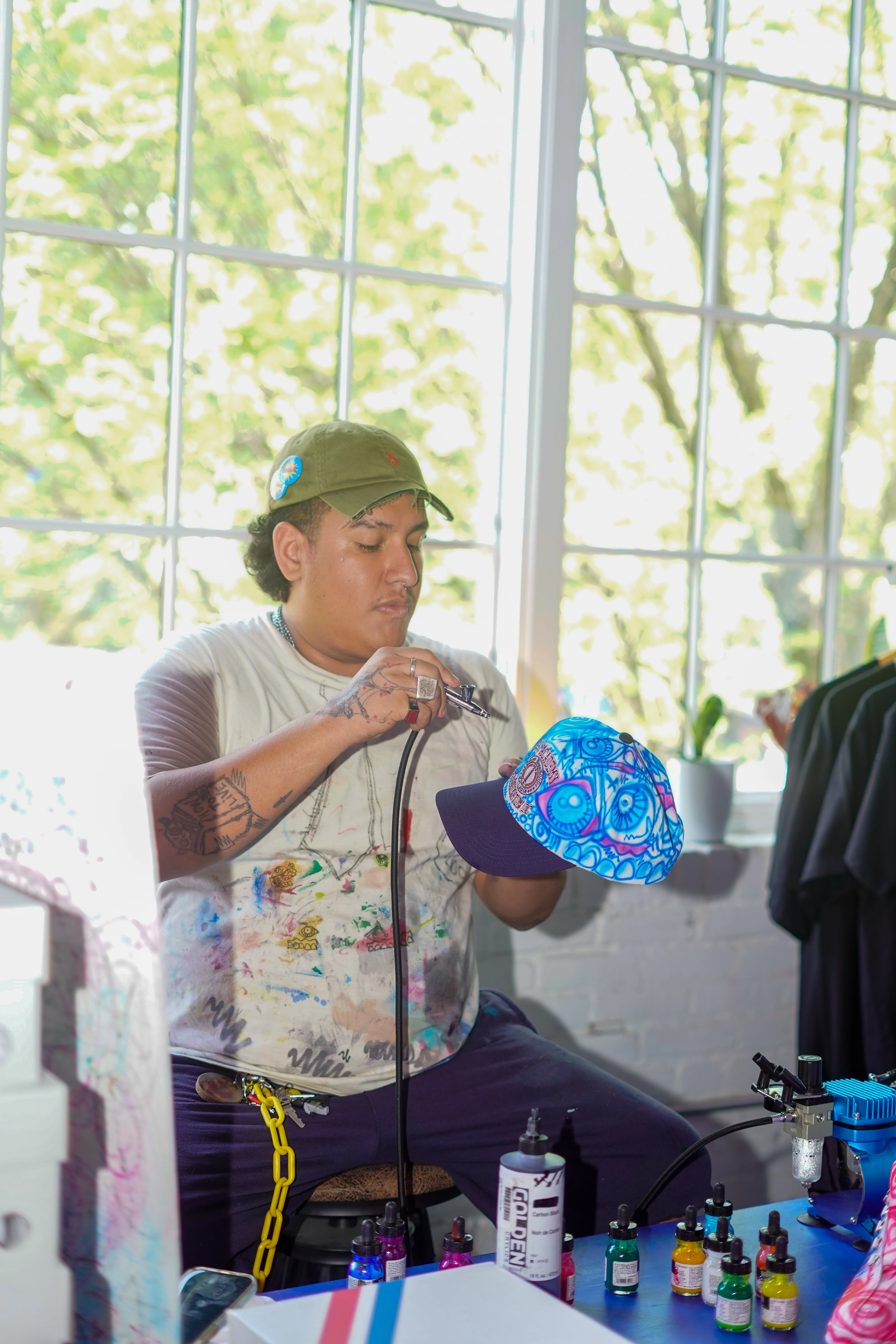 Streetwear fashion details at popup