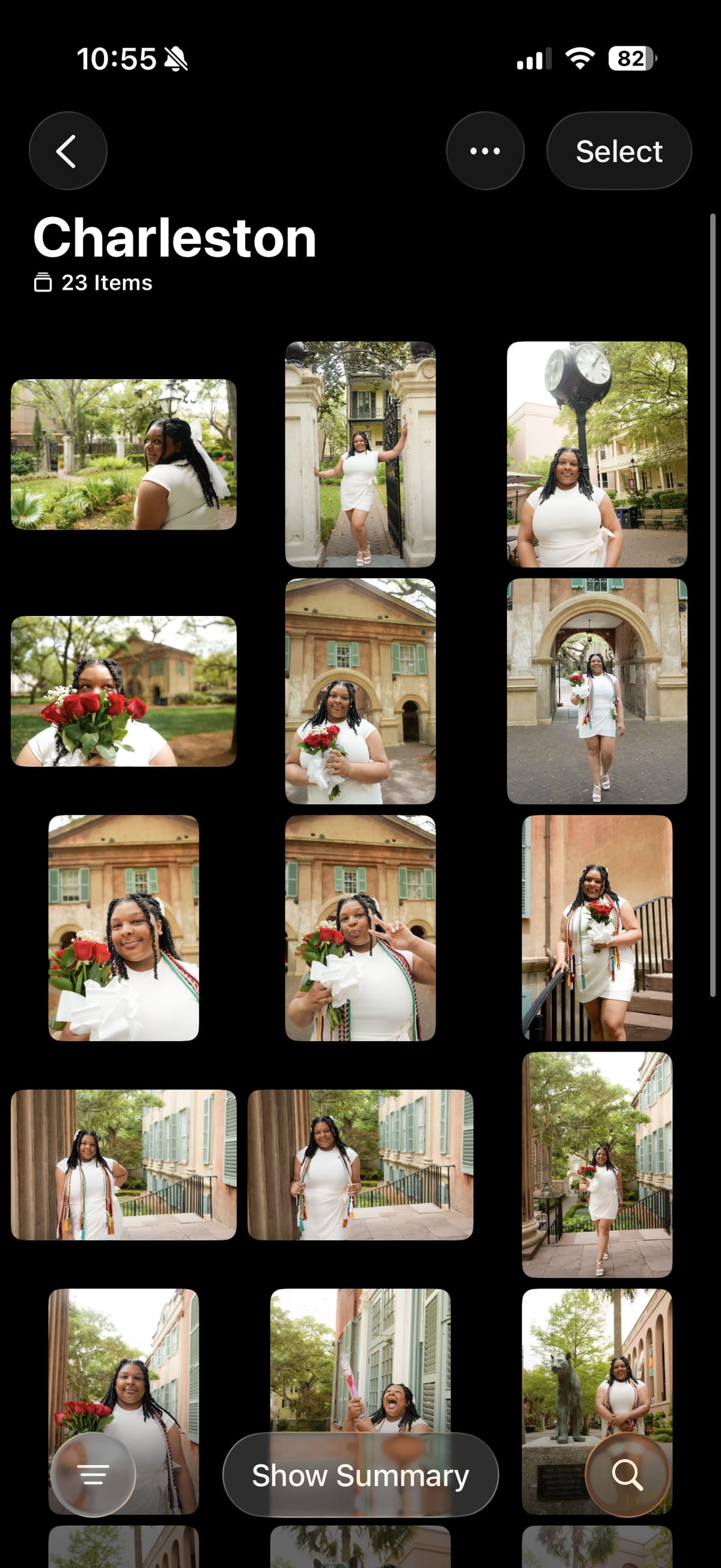 Charleston Historic District graduation portrait session in cap and gown
