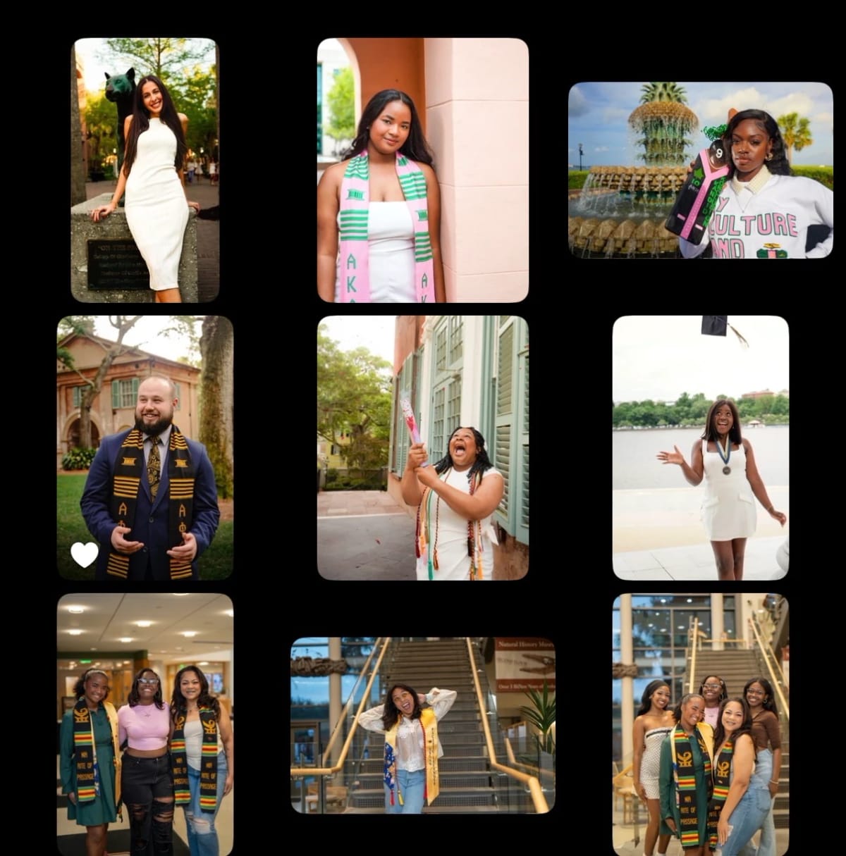 Charleston graduation photographer capturing cap and gown portraits in downtown Charleston