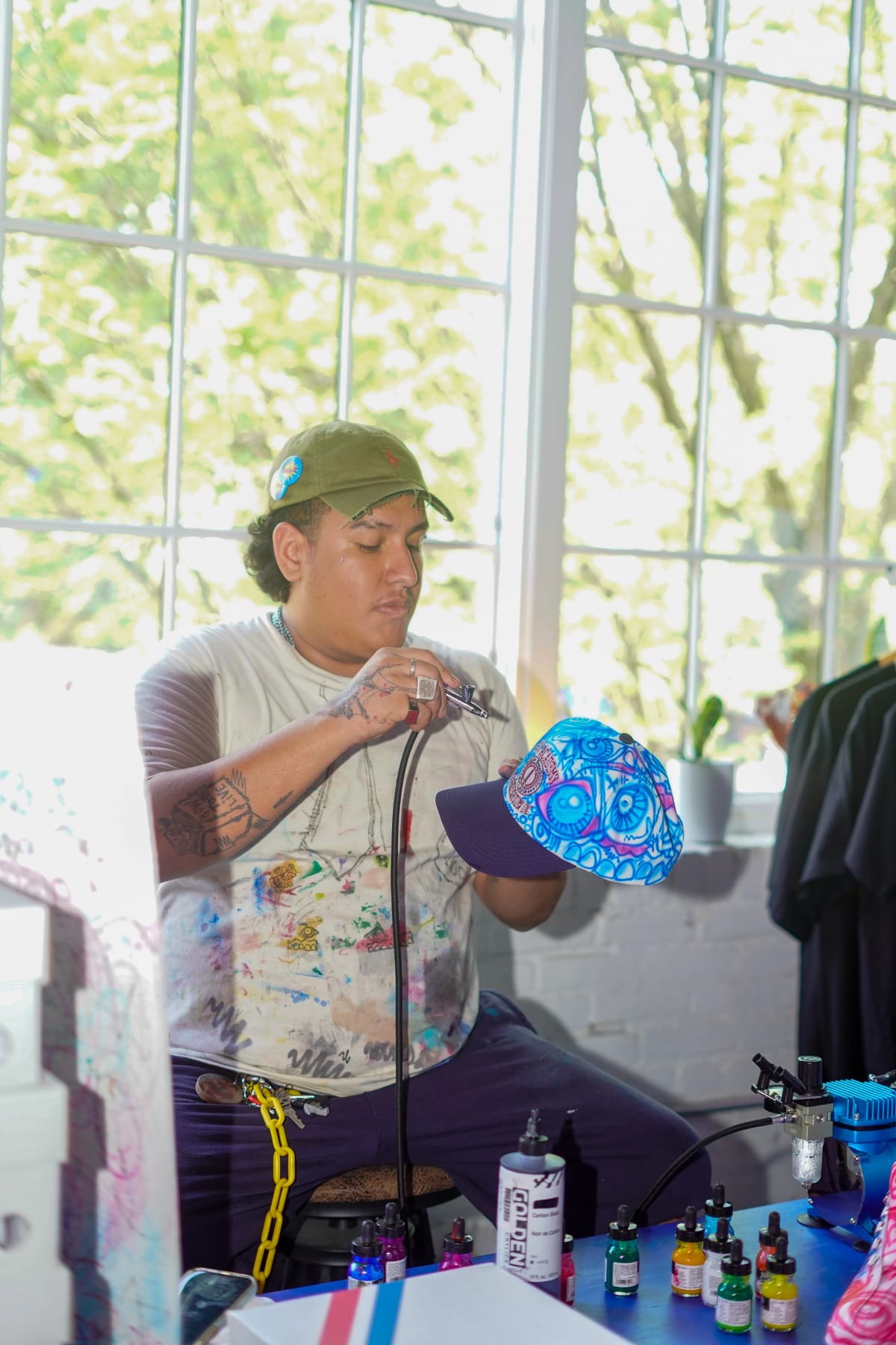 Streetwear fashion details at popup