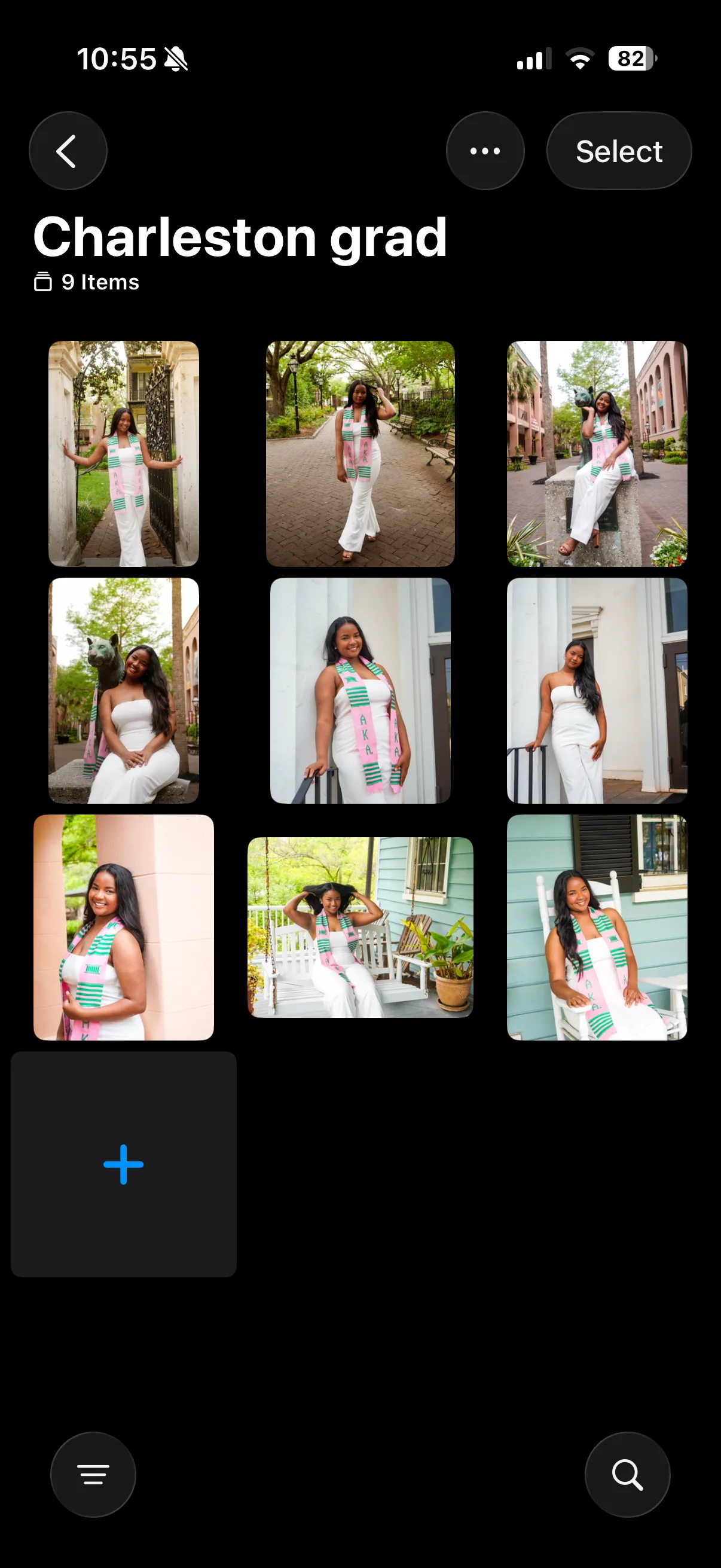 Spring graduation portrait session in Charleston SC with oak trees and Spanish moss by Joshua Smith photographer